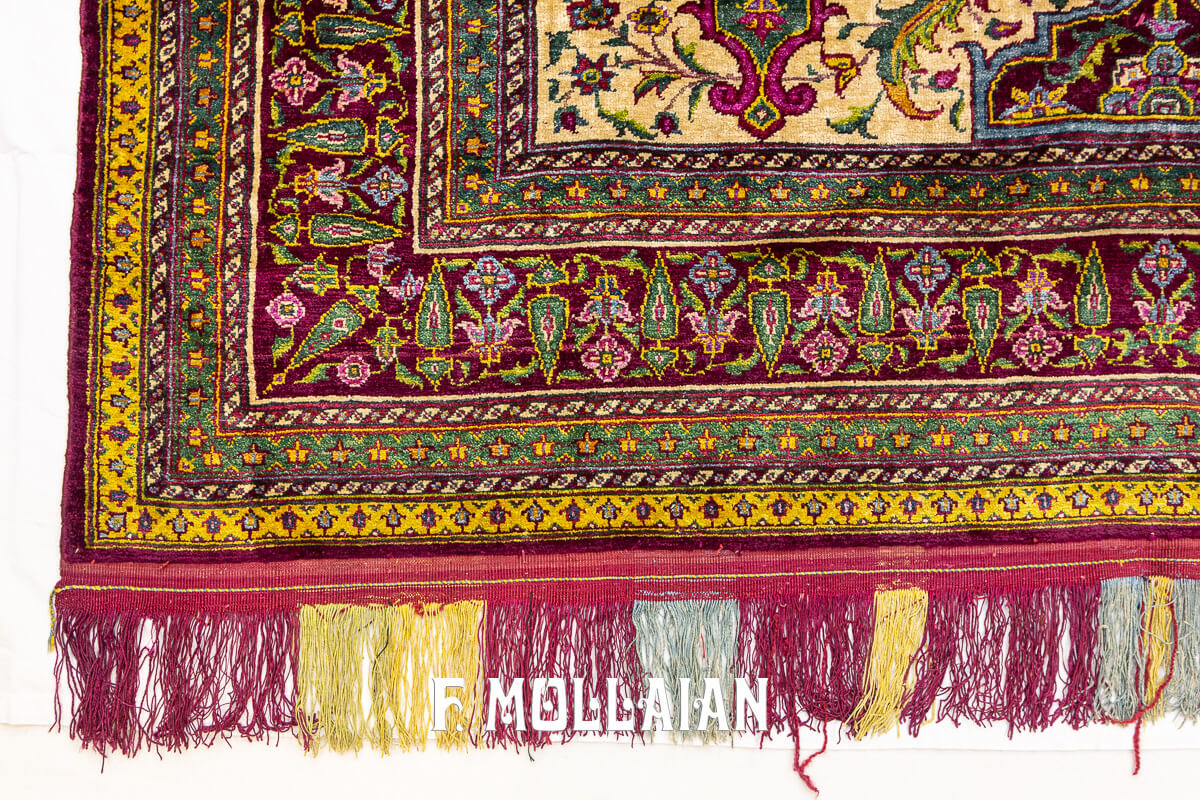 Rare Rug Farahan Silk Signed “Zel Al-Soltan” n°:705694